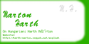 marton harth business card
